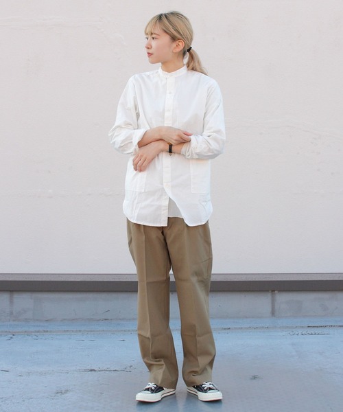 Yarmo(ヤーモ)の「YARMO/ヤーモ バンデッドカラーシャツ BANDED COLLAR SHIRT(シャツ/ブラウス・レディース・ホワイト/ピンク・S)」の10枚目の写真