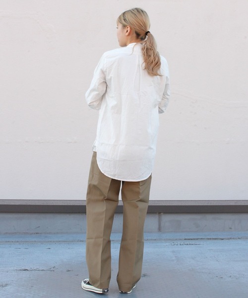 Yarmo(ヤーモ)の「YARMO/ヤーモ バンデッドカラーシャツ BANDED COLLAR SHIRT(シャツ/ブラウス・レディース・ホワイト/ピンク・S)」の12枚目の写真