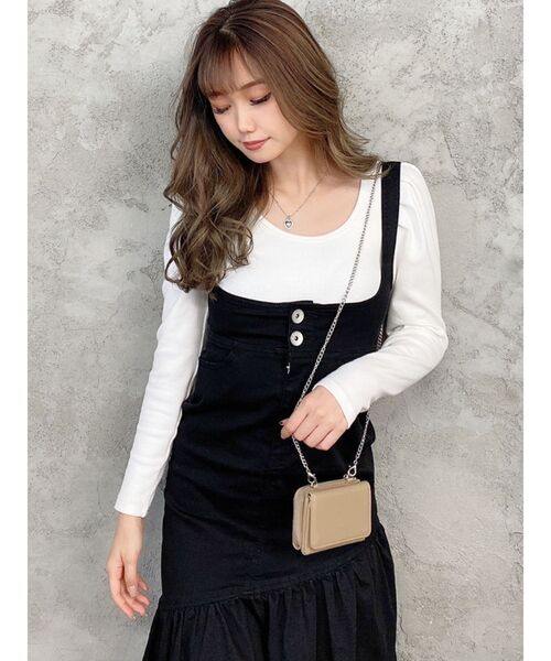 GYDA(ジェイダ)の「サイドスリットマーメイドデニム ジャンスカ(ジャンパースカート・レディース・ブラック/ブルー・SMALL/MEDIUM)」の5枚目の写真