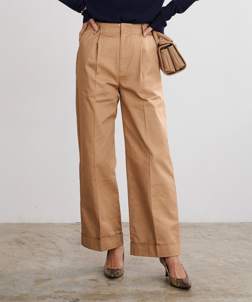 UR'S(ユアーズ)の「セミワイドチノパンツ(その他パンツ・レディース・ブラック/ベージュ・TM/S/M/L)」の2枚目の写真