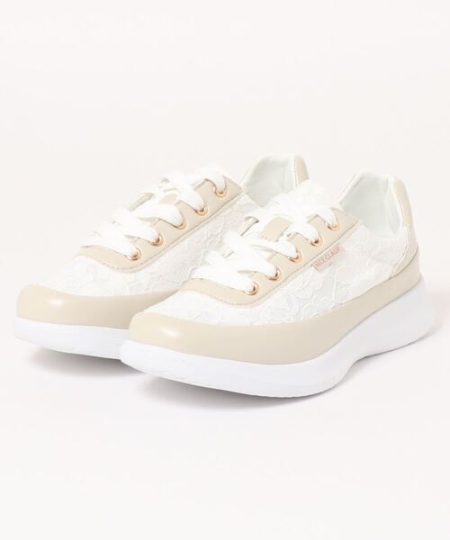 NICE CLAUP（ナイスクラップ）の「【NICE CLAUP/ﾅｲｽｸﾗｯﾌﾟ】 ボリュームソールスニーカー（スニーカー・レディース・ホワイト/ブラック・S/M/L/LL）」の2枚目の写真