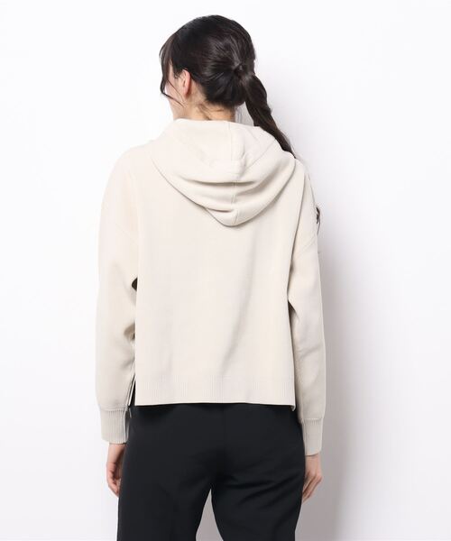 HONEYSUCKLE ROSE（ハニーサックルローズ）の「【HONEYSUCKLE ROSE】洗えて軽いニットパーカー（ニット/セーター・レディース・ベージュ/オフホワイト・M/L）」の3枚目の写真