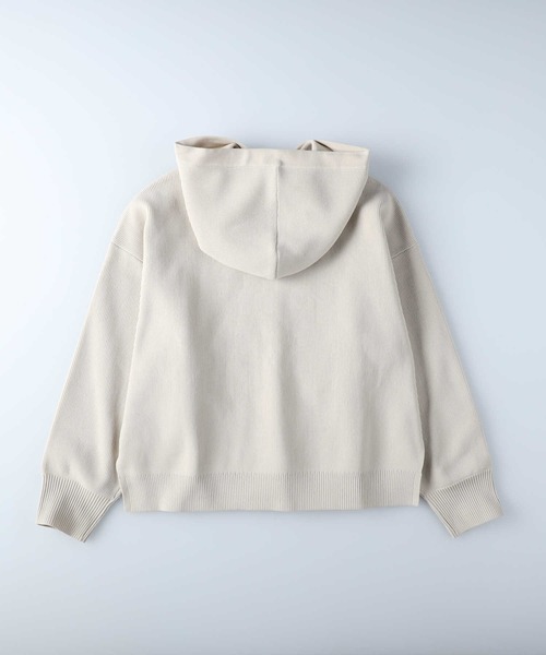HONEYSUCKLE ROSE（ハニーサックルローズ）の「【HONEYSUCKLE ROSE】洗えて軽いニットパーカー（ニット/セーター・レディース・ベージュ/オフホワイト・M/L）」の8枚目の写真