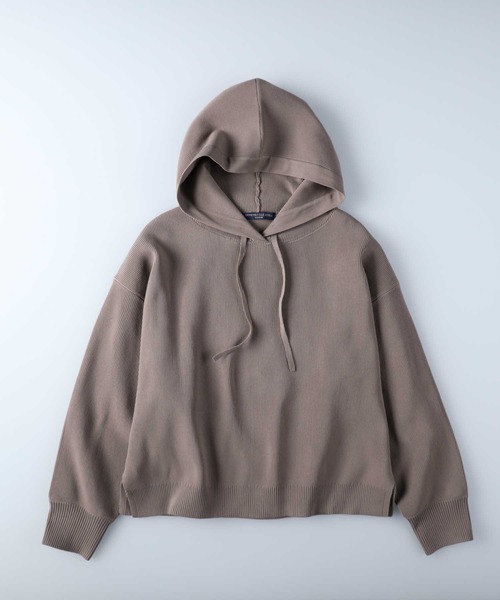 HONEYSUCKLE ROSE（ハニーサックルローズ）の「【HONEYSUCKLE ROSE】洗えて軽いニットパーカー（ニット/セーター・レディース・ベージュ/オフホワイト・M/L）」の12枚目の写真