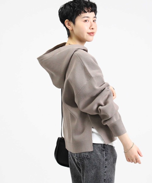 HONEYSUCKLE ROSE（ハニーサックルローズ）の「【HONEYSUCKLE ROSE】洗えて軽いニットパーカー（ニット/セーター・レディース・ベージュ/オフホワイト・M/L）」の16枚目の写真