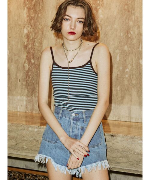 jouetie（ジュエティ）の「パイピングキャミブラトップ（キャミソール・レディース・ブラック/グリーン/ブルー/ベージュ・MEDIUM）」の4枚目の写真