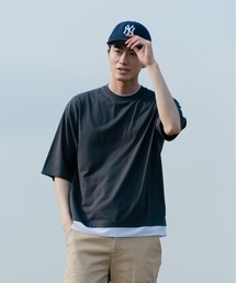 【BLUE STANDARD/ブルースタンダード】汗染みの目立ちにくいTシャツ ZEROSTAIN フェイクレイヤード　ビッグシルエットＴシャツ