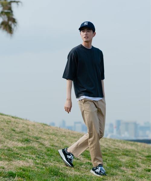 Blue Standard （ブルースタンダード）の「【BLUE STANDARD/ブルースタンダード】汗染みの目立ちにくいTシャツ ZEROSTAIN フェイクレイヤード　ビッグシルエットＴシャツ（Tシャツ/カットソー・メンズ・オリーブ/ベージュ/チャコールグレー/ブルー/ブラック/ネイビー/ホワイト・X-LARGE/MEDIUM/LARGE）」の12枚目の写真