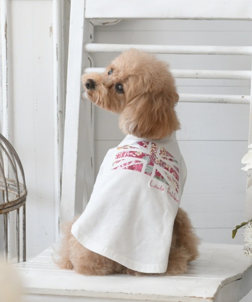 LAURA ASHLEY(ローラアシュレイ)の「LAURA ASHLEY/ユニオンプリントハイネックTシャツ(ペットウェア・レディース・ホワイト/パープル・2XS/XS/S/L/M/2M/2L)」の2枚目の写真