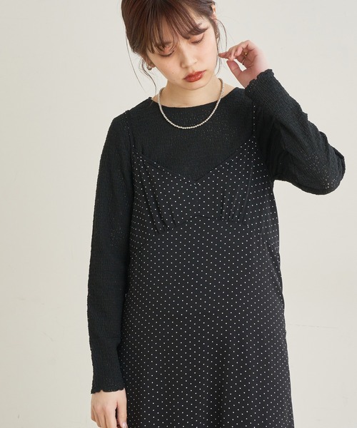 natural couture（ナチュラルクチュール）の「素材感で魅せる！ぽこぽこフラワーカットレーストップス（Tシャツ/カットソー・レディース・オフホワイト/ブラック/サックスブルー・FREE）」の7枚目の写真