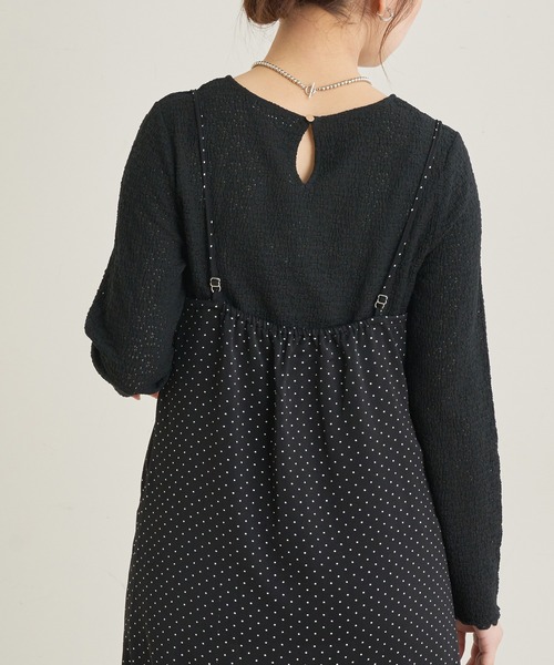 natural couture（ナチュラルクチュール）の「素材感で魅せる！ぽこぽこフラワーカットレーストップス（Tシャツ/カットソー・レディース・オフホワイト/ブラック/サックスブルー・FREE）」の15枚目の写真