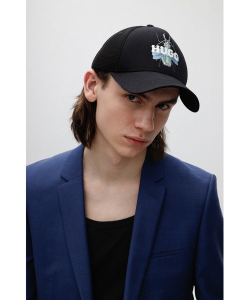 HUGO（ヒューゴ）の「サイバーバグプリント メッシュ ベースボールキャップ（キャップ・メンズ・ブラック・ONESIZE）」の5枚目の写真