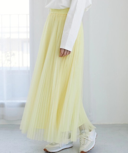 Furryrate(ファーリーレート)の「・furry rate プリーツチュールスカート(スカート・レディース・ピンク/イエロー/グリーン・FREE)」の2枚目の写真