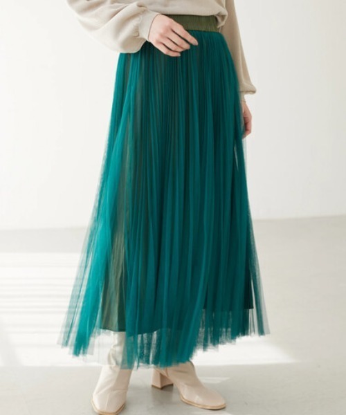 Furryrate(ファーリーレート)の「・furry rate プリーツチュールスカート(スカート・レディース・ピンク/イエロー/グリーン・FREE)」の1枚目の写真