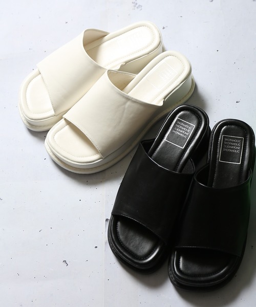 SPINNS（スピンズ）の「カラーミュールサンダル（サンダル・レディース・ホワイト/ブラック/パープル/グリーン・M/L）」の6枚目の写真