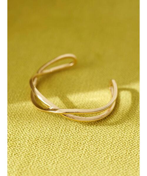 earth music&ecology(アースミュージックアンドエコロジー)の「クロスラインバングル(ブレスレット・レディース・シルバー/ゴールド・FREE)」の4枚目の写真
