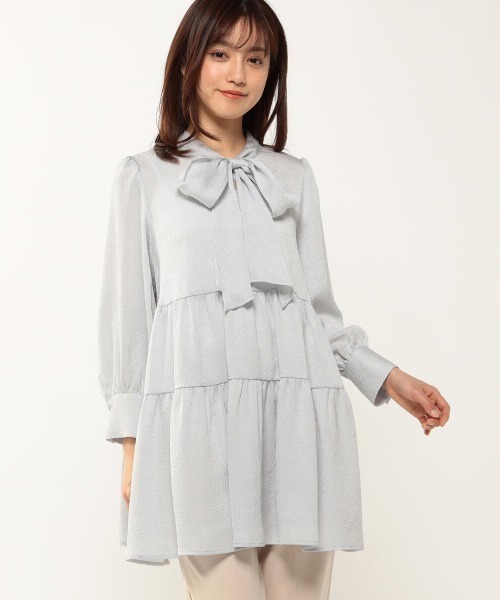 セール ボウタイチュニック 美人百花5月号掲載 シャツ ブラウス Misch Masch ミッシュマッシュ のファッション通販 Zozotown