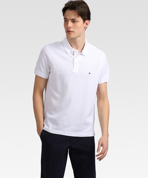 TOMMY HILFIGER（トミーヒルフィガー）の「バブルストラクチャースリムポロシャツ（ポロシャツ・メンズ・ホワイト/ブラック/ネイビー/ブルー・SMALL/MEDIUM/LARGE/X-LARGE）」の7枚目の写真
