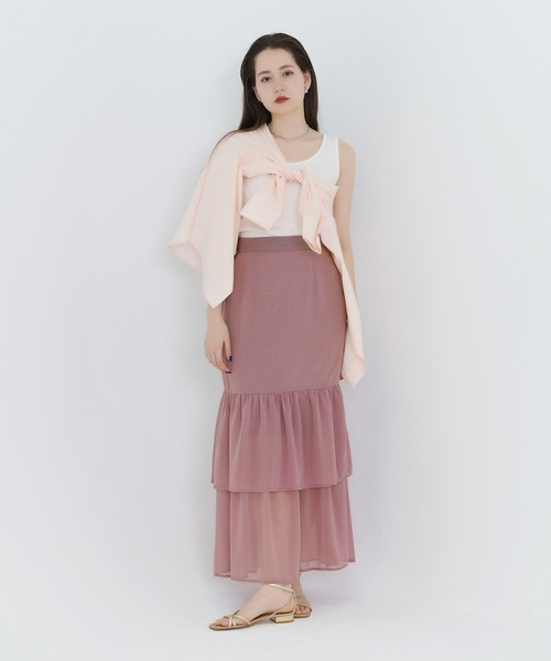 TINA:JOJUN(ティーナジョジュン)の「シフォン ティアードスカート TINA:JOJUN(スカート・レディース・ブラック/ラベンダー・S/M)」の15枚目の写真