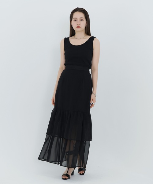 TINA:JOJUN(ティーナジョジュン)の「シフォン ティアードスカート TINA:JOJUN(スカート・レディース・ブラック/ラベンダー・S/M)」の19枚目の写真