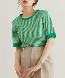 Kastane | 【WEB限定】三角テレコリンガーボーダーTEE(Tシャツ/カットソー)