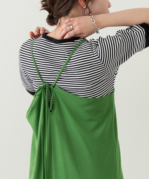 Kastane（カスタネ）の「【WEB限定】三角テレコリンガーボーダーTEE（Tシャツ/カットソー・レディース・ブラック/グリーン/ピンク・FREE）」の20枚目の写真