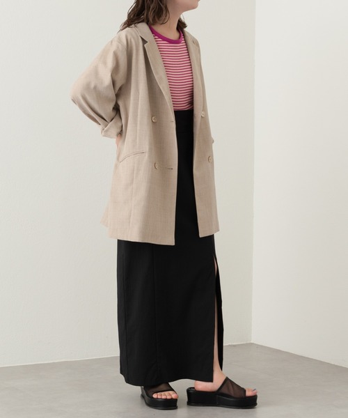 Kastane（カスタネ）の「【WEB限定】三角テレコリンガーボーダーTEE（Tシャツ/カットソー・レディース・ブラック/グリーン/ピンク・FREE）」の17枚目の写真