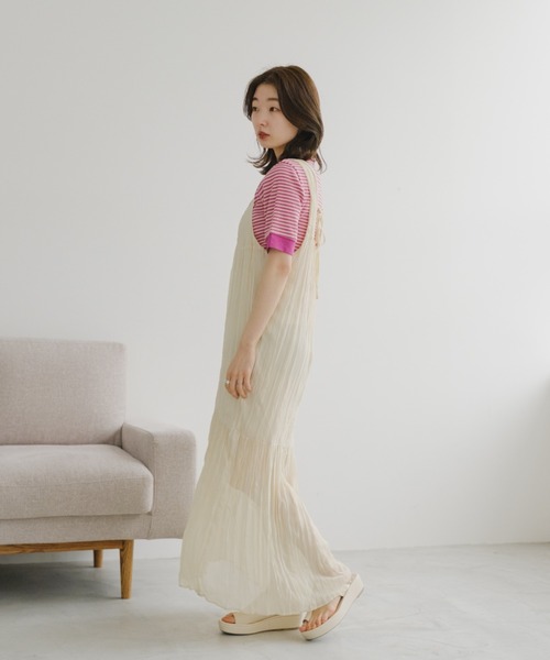 Kastane（カスタネ）の「【WEB限定】三角テレコリンガーボーダーTEE（Tシャツ/カットソー・レディース・ブラック/グリーン/ピンク・FREE）」の16枚目の写真