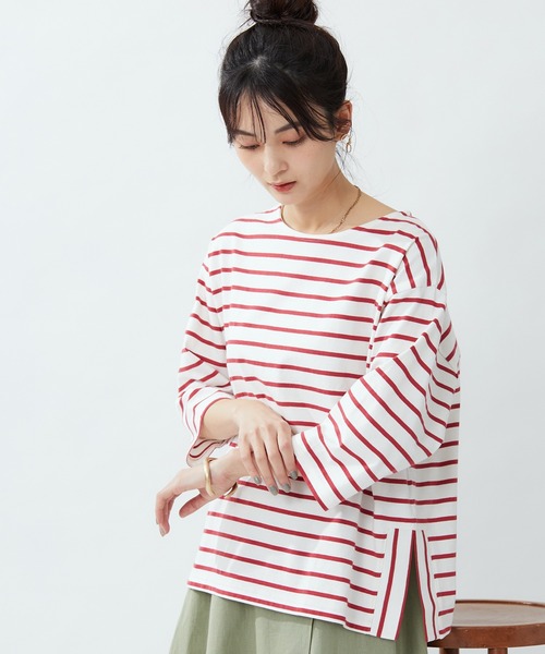 CRAFT STANDARD BOUTIQUE(クラフトスタンダードブティック)の「スリットカットプルオーバー *◆(Tシャツ/カットソー)」|レッド