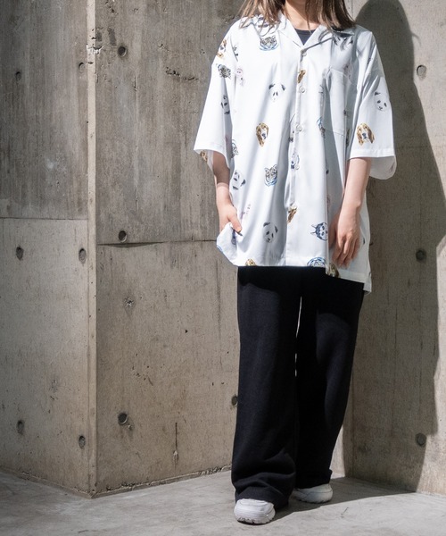 JOHN'S CLOSET(ジョンズクローゼット)の「【13】総柄オープンカラービッグシャツH/S(シャツ/ブラウス・メンズ・ブラック/ホワイト・MEDIUM/LARGE)」の13枚目の写真