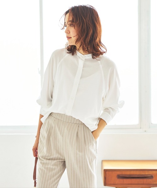 GeeRA(ジーラ)の「バックフリルブラウス(シャツ/ブラウス・レディース・オフホワイト/ライトグリーン・MEDIUM/LARGE)」の18枚目の写真