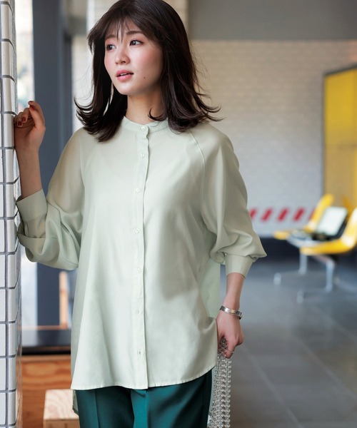 GeeRA(ジーラ)の「バックフリルブラウス(シャツ/ブラウス・レディース・オフホワイト/ライトグリーン・MEDIUM/LARGE)」の6枚目の写真
