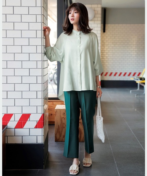GeeRA(ジーラ)の「バックフリルブラウス(シャツ/ブラウス・レディース・オフホワイト/ライトグリーン・MEDIUM/LARGE)」の11枚目の写真