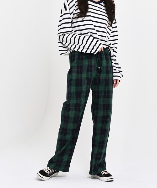 日本未入荷 セール】チェック柄リラックスイージーパンツ（その他パンツ パンツ
