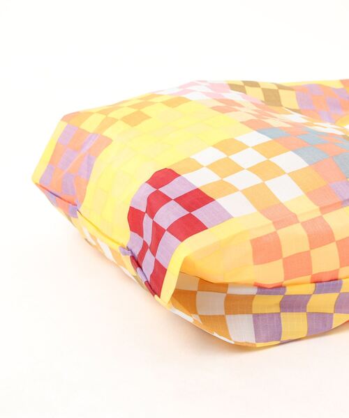 BAGGU BABY エコバック　ミディアム　チェック　オレンジ　黄色　パープル BAGGU（バグー）の「BABY BAGGU チェック（エコバッグ/サブ