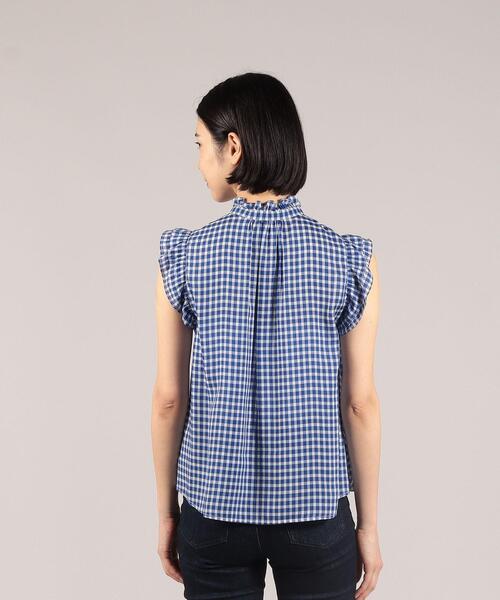 To b. by agnes b.（トゥービーバイアニエスベー）の「WS87 CHEMISE キュプラギンガムブラウス（シャツ/ブラウス・レディース・ブルー・38/36）」の3枚目の写真