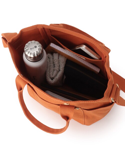 SHOO・LA・RUE（シューラルー）の「◆【目隠しフラップ】キャンバスパイピングトート（トートバッグ・レディース・ナチュラル/ベージュ/オレンジ・00）」の5枚目の写真