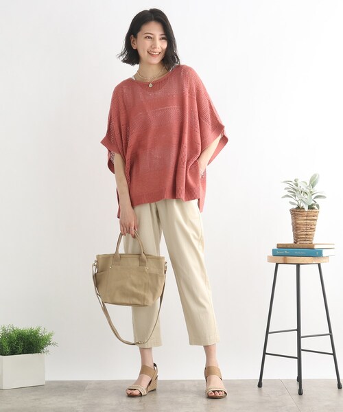 SHOO・LA・RUE（シューラルー）の「◆【目隠しフラップ】キャンバスパイピングトート（トートバッグ・レディース・ナチュラル/ベージュ/オレンジ・00）」の12枚目の写真