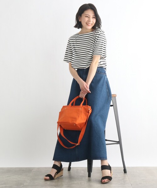 SHOO・LA・RUE（シューラルー）の「◆【目隠しフラップ】キャンバスパイピングトート（トートバッグ・レディース・ナチュラル/ベージュ/オレンジ・00）」の17枚目の写真