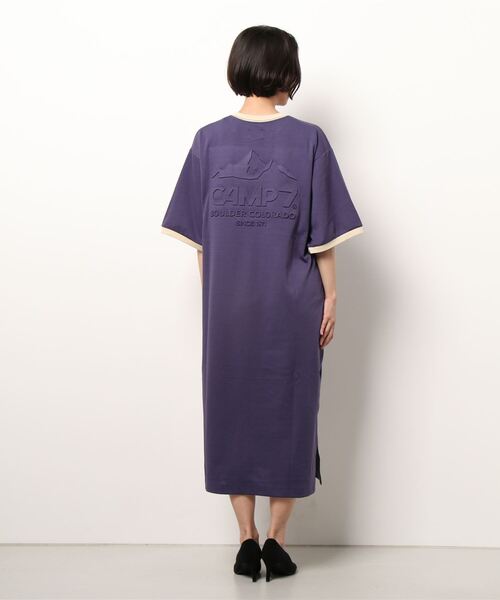 CAMP7（キャンプセブン）の「【CAMP7】バックエンボスワンピース（ワンピース・レディース・パープル/ネイビー・L/M）」の4枚目の写真