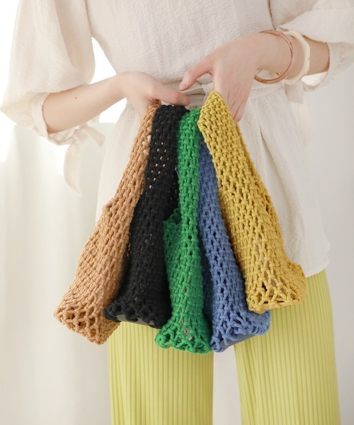 Bab（バブ）の「手編みミニハンドバッグ（ハンドバッグ・レディース・ブラック/ベージュ/イエロー/ブルー/グリーン・ONESIZE）」の17枚目の写真