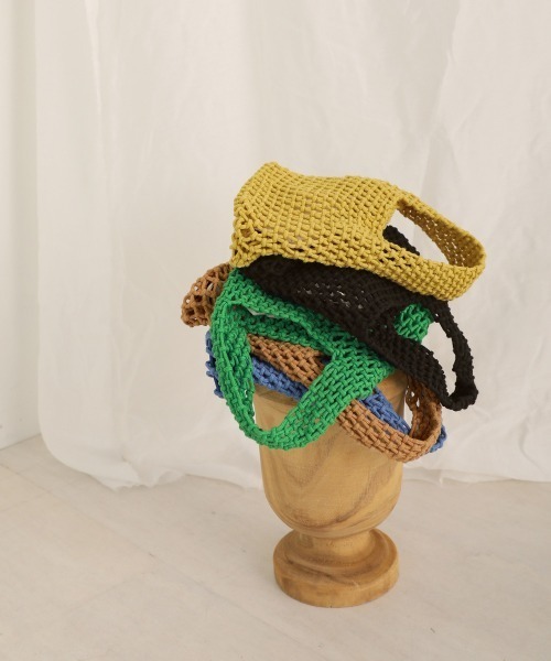 Bab（バブ）の「手編みミニハンドバッグ（ハンドバッグ・レディース・ブラック/ベージュ/イエロー/ブルー/グリーン・ONESIZE）」の18枚目の写真