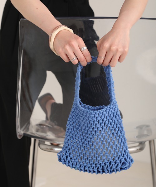 Bab（バブ）の「手編みミニハンドバッグ（ハンドバッグ・レディース・ブラック/ベージュ/イエロー/ブルー/グリーン・ONESIZE）」の13枚目の写真