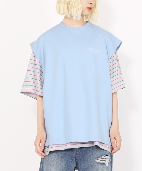 EXIEEE(イグジー)の「カレッジロゴベスト(ベスト・レディース・ブルー/グレー/ブラック・MEDIUM/SMALL/LARGE)」の3枚目の写真