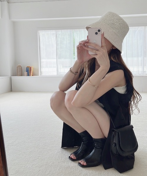 Heather（ヘザー）の「サーモチューリップHAT　342791（ハット・レディース・ブラック/アイボリー・ONE SIZE）」の16枚目の写真