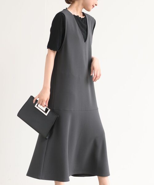 rps（アールピーエス）の「カルゼマーメイドジャンスカート（ジャンパースカート・レディース・チャコールグレー/ブラック/モカ/ダークネイビー・フリー）」の2枚目の写真