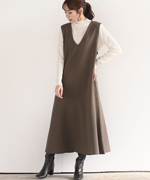 rps（アールピーエス）の「カルゼマーメイドジャンスカート（ジャンパースカート・レディース・チャコールグレー/ブラック/モカ/ダークネイビー・フリー）」の12枚目の写真