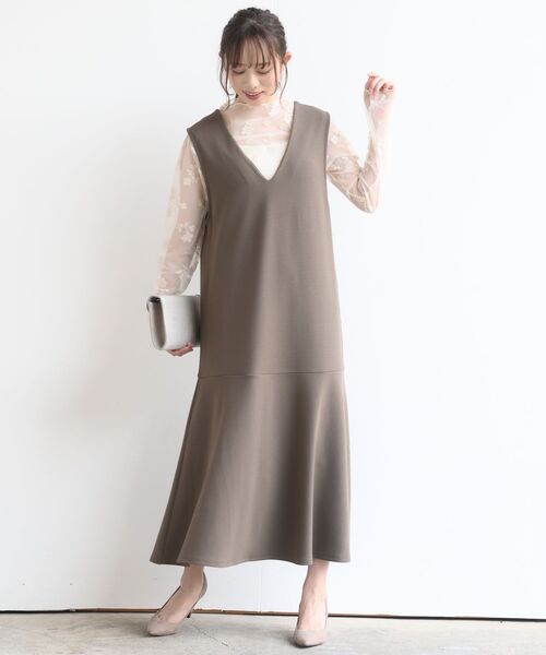 rps（アールピーエス）の「カルゼマーメイドジャンスカート（ジャンパースカート・レディース・チャコールグレー/ブラック/モカ/ダークネイビー・フリー）」の16枚目の写真