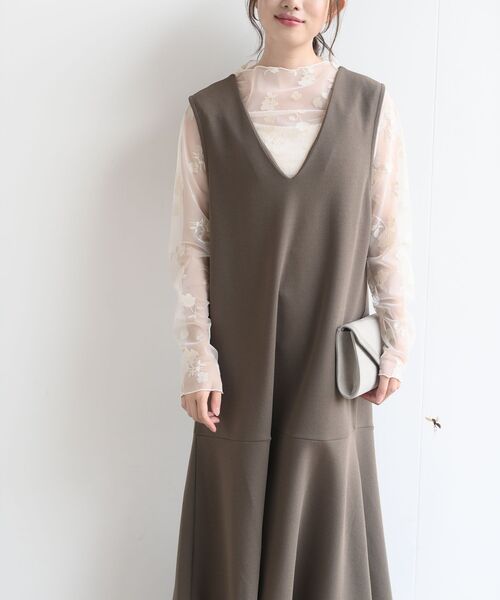 rps（アールピーエス）の「カルゼマーメイドジャンスカート（ジャンパースカート・レディース・チャコールグレー/ブラック/モカ/ダークネイビー・フリー）」の9枚目の写真