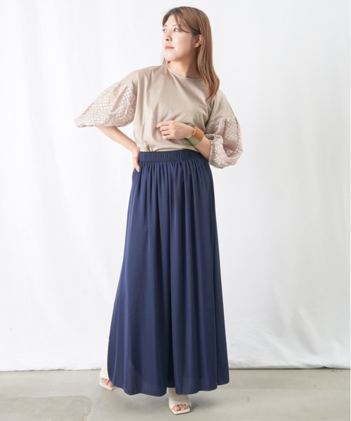 malla（マーラ）の「malla オパールスリーブカットソー（Tシャツ/カットソー・レディース・ライトグレー/オフホワイト/ブラック・FREE）」の12枚目の写真